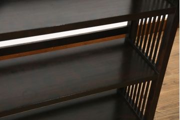 和製ビンテージ　松本民芸家具　特注サイズ　和モダンスタイルにおすすめ!格子が魅力的な書棚(飾り棚、本棚、オープンラック、ヴィンテージ)(R-076847)