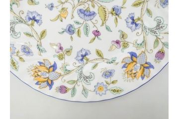 イギリス　MINTON(ミントン)　HADDON HALL(ハドンホール)　ブルー・グリーン　華やかな色彩が目を惹くコーヒーカップ&ソーサー5客&プレートセット(BONE CHINA、ボーンチャイナ、C&S、洋食器、英国)(R-076852)