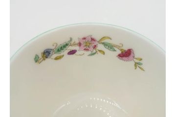イギリス　MINTON(ミントン)　HADDON HALL(ハドンホール)　ブルー・グリーン　華やかな色彩が目を惹くコーヒーカップ&ソーサー5客&プレートセット(BONE CHINA、ボーンチャイナ、C&S、洋食器、英国)(R-076852)