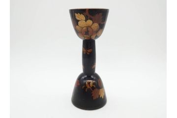 上品な蝶花図が美しい小鼓(蒔絵、つづみ、鼓胴、革一組2枚、調緒、横調べ、縦調べ、小締、和楽器、打楽器、雅楽、能楽)(R-076854)