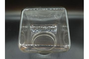 アンティーク雑貨　アルミ蓋　駄菓子屋さんにあるような昔懐かしいガラス瓶(菓子瓶、ガラスビン、硝子、キャニスター、フタ付き、小物入れ、ディスプレイ雑貨、古道具、店舗什器)(R-076857)