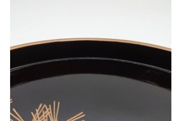 明治〜大正期　鶴松図　蒔絵　上品な和を演出する高杯(たかつき)(木製、菓子器、漆器、高月、盛器)(R-076861)