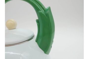 ハミングバード&チューリップ　置くだけで絵になる可愛らしいホーローケトル(やかん、琺瑯、ティーケトル、ハチドリ、青い鳥、花、キッチン雑貨、Tulips And Blue Humming Bird)(R-076863)