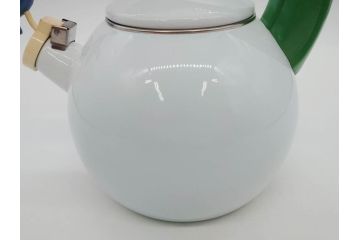 ハミングバード&チューリップ　置くだけで絵になる可愛らしいホーローケトル(やかん、琺瑯、ティーケトル、ハチドリ、青い鳥、花、キッチン雑貨、Tulips And Blue Humming Bird)(R-076863)