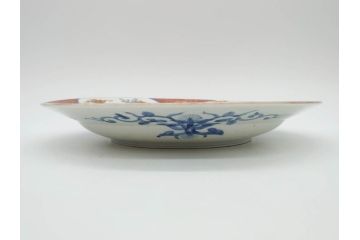 江戸後期　大明成化年製　色絵　染付　1尺　約31cm　宝船・寿・鳳凰図　華やかな色使いが素敵な大皿(尺皿、和皿、和食器、一尺)(R-076864)