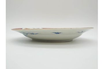 江戸後期　大明成化年製　色絵　染付　1尺　約31cm　宝船・寿・鳳凰図　華やかな色使いが素敵な大皿(尺皿、和皿、和食器、一尺)(R-076864)