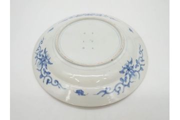 江戸後期　大明成化年製　色絵　染付　1尺　約31cm　宝船・寿・鳳凰図　華やかな色使いが素敵な大皿(尺皿、和皿、和食器、一尺)(R-076864)