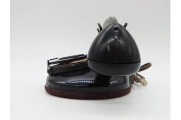 アメリカ　LONG DISTANCE TELEPHONE　レトロなデザインがお洒落なダイヤル式黒電話(電話機、USA、テレフォン)(R-076869)