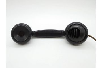 アメリカ　LONG DISTANCE TELEPHONE　レトロなデザインがお洒落なダイヤル式黒電話(電話機、USA、テレフォン)(R-076869)