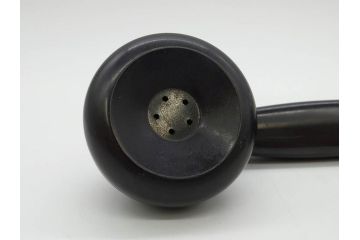 アメリカ　LONG DISTANCE TELEPHONE　レトロなデザインがお洒落なダイヤル式黒電話(電話機、USA、テレフォン)(R-076869)