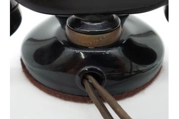 アメリカ　LONG DISTANCE TELEPHONE　レトロなデザインがお洒落なダイヤル式黒電話(電話機、USA、テレフォン)(R-076869)