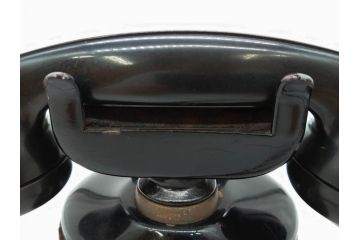 アメリカ　LONG DISTANCE TELEPHONE　レトロなデザインがお洒落なダイヤル式黒電話(電話機、USA、テレフォン)(R-076869)