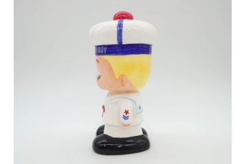 内藤ルネ(RUNE)　ルネの陶器　レトロでかわいい貯金箱3点セット(I AM A SAILOR-BOY、I LOVE PARIS、置物、陶器人形、コインバンク)(R-076870)