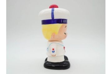 内藤ルネ(RUNE)　ルネの陶器　レトロでかわいい貯金箱3点セット(I AM A SAILOR-BOY、I LOVE PARIS、置物、陶器人形、コインバンク)(R-076870)