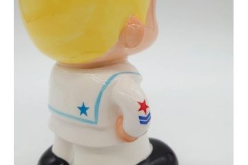 内藤ルネ(RUNE)　ルネの陶器　レトロでかわいい貯金箱3点セット(I AM A SAILOR-BOY、I LOVE PARIS、置物、陶器人形、コインバンク)(R-076870)