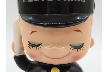 内藤ルネ(RUNE)　ルネの陶器　レトロでかわいい貯金箱3点セット(I AM A SAILOR-BOY、I LOVE PARIS、置物、陶器人形、コインバンク)(R-076870)