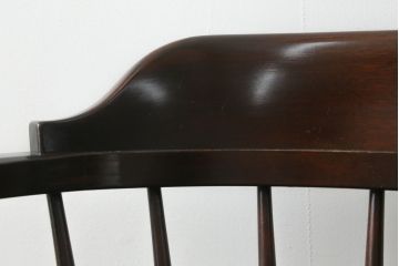和製ビンテージ　松本民芸家具　#91型　落ち着きのある大人カフェ風インテリアが叶うキャプテンチェア(アームチェア、板座チェア、ダイニングチェア、椅子、イス、ヴィンテージ)(定価約13万円)(R-076880)