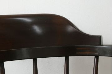 和製ビンテージ　松本民芸家具　#91型　落ち着きのある大人カフェ風インテリアが叶うキャプテンチェア(アームチェア、板座チェア、ダイニングチェア、椅子、イス、ヴィンテージ)(定価約13万円)(R-076880)
