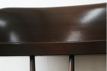 和製ビンテージ　松本民芸家具　#91型　落ち着きのある大人カフェ風インテリアが叶うキャプテンチェア(アームチェア、板座チェア、ダイニングチェア、椅子、イス、ヴィンテージ)(定価約13万円)(R-076880)