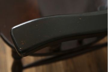 和製ビンテージ　松本民芸家具　#91型　落ち着きのある大人カフェ風インテリアが叶うキャプテンチェア(アームチェア、板座チェア、ダイニングチェア、椅子、イス、ヴィンテージ)(定価約13万円)(R-076880)
