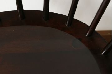 和製ビンテージ　松本民芸家具　#91型　落ち着きのある大人カフェ風インテリアが叶うキャプテンチェア(アームチェア、板座チェア、ダイニングチェア、椅子、イス、ヴィンテージ)(定価約13万円)(R-076880)