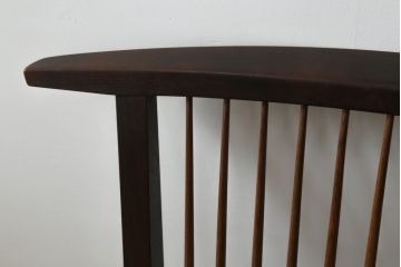 和製ヴィンテージ　小田急ハルク購入　ジョージナカシマ　CN109　CONOID CUSHION　レトロな柄のファブリックが和の雰囲気を高めるコノイドクッションチェア(ジョージ・ナカシマ、リラックスチェア、一人掛けソファ、1Pソファ、椅子、イス、ビンテージ)(R-076883)