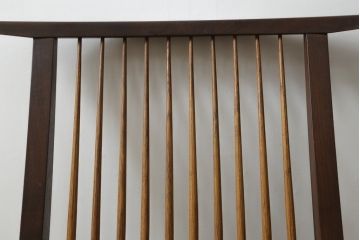 和製ヴィンテージ　小田急ハルク購入　ジョージナカシマ　CN109　CONOID CUSHION　レトロな柄のファブリックが和の雰囲気を高めるコノイドクッションチェア(ジョージ・ナカシマ、リラックスチェア、一人掛けソファ、1Pソファ、椅子、イス、ビンテージ)(R-076883)