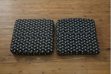 和製ヴィンテージ　小田急ハルク購入　ジョージナカシマ　CN109　CONOID CUSHION　レトロな柄のファブリックが和の雰囲気を高めるコノイドクッションチェア(ジョージ・ナカシマ、リラックスチェア、一人掛けソファ、1Pソファ、椅子、イス、ビンテージ)(R-076883)