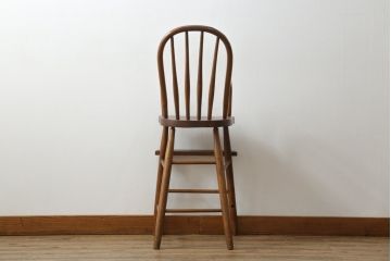 イギリスアンティーク　エルム材　バーチ材　シンプルなデザインが魅力的なチャイルドチェア(キッズチェア、アームチェア、ダイニングチェア、板座チェア、ベビーチェア、こども椅子、子どもイス)(R-076888)