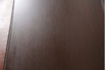 イギリスアンティーク　マホガニー材　ジョージアン　美しい杢目と洗練された佇まいが魅力的なレザートップデスク(レディースデスク、コンソールテーブル、机、本革、ワークデスク、在宅用、在宅ワーク用)(R-076896)