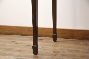 イギリスアンティーク　マホガニー材　ジョージアン　美しい杢目と洗練された佇まいが魅力的なレザートップデスク(レディースデスク、コンソールテーブル、机、本革、ワークデスク、在宅用、在宅ワーク用)(R-076896)