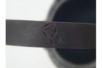 戦前　大正期　釜師　高木治良兵衛　俵形　復生文字　職人技が光る!俵を繊細に表現した鉄瓶(湯沸、湯瓶、茶道具、茶器、共箱付き、木治良兵衛)(R-076899)