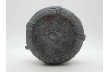 戦前　大正期　釜師　高木治良兵衛　俵形　復生文字　職人技が光る!俵を繊細に表現した鉄瓶(湯沸、湯瓶、茶道具、茶器、共箱付き、木治良兵衛)(R-076899)