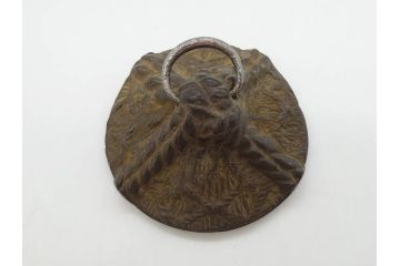 戦前　大正期　釜師　高木治良兵衛　俵形　復生文字　職人技が光る!俵を繊細に表現した鉄瓶(湯沸、湯瓶、茶道具、茶器、共箱付き、木治良兵衛)(R-076899)