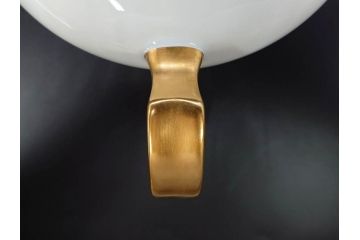 大倉陶園(OKURA、OAC)　オールド大倉　ゴールドライン　シンプルな中にも気品が溢れるティーポット&シュガーポット&クリーマー3点セット(ミルクジャー、ミルクポット、ボンボン入れ、洋食器、白磁、金彩)(R-076904)