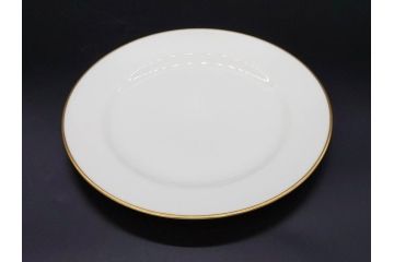 大倉陶園(OKURA、OAC)　オールド大倉　ゴールドライン　約20cm　洗練されたデザインが美しいプレート6枚セット(中皿、洋食器、白磁、金彩)(R-076905)