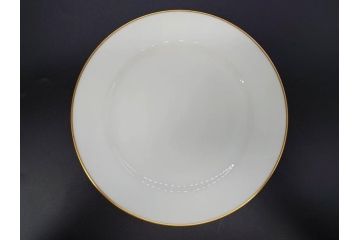大倉陶園(OKURA、OAC)　オールド大倉　ゴールドライン　約20cm　洗練されたデザインが美しいプレート6枚セット(中皿、洋食器、白磁、金彩)(R-076905)