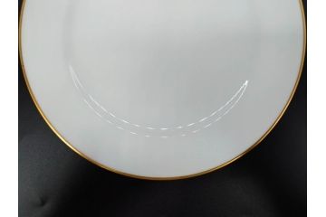 大倉陶園(OKURA、OAC)　オールド大倉　ゴールドライン　約20cm　洗練されたデザインが美しいプレート6枚セット(中皿、洋食器、白磁、金彩)(R-076905)