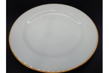 大倉陶園(OKURA、OAC)　オールド大倉　ゴールドライン　約20cm　洗練されたデザインが美しいプレート6枚セット(中皿、洋食器、白磁、金彩)(R-076905)
