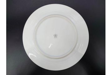 大倉陶園(OKURA、OAC)　オールド大倉　ゴールドライン　約20cm　洗練されたデザインが美しいプレート6枚セット(中皿、洋食器、白磁、金彩)(R-076905)