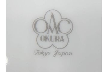大倉陶園(OKURA、OAC)　オールド大倉　ゴールドライン　約20cm　洗練されたデザインが美しいプレート6枚セット(中皿、洋食器、白磁、金彩)(R-076905)