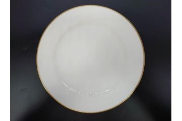 大倉陶園(OKURA、OAC)　オールド大倉　ゴールドライン　約20cm　洗練されたデザインが美しいプレート6枚セット(中皿、洋食器、白磁、金彩)(R-076905)
