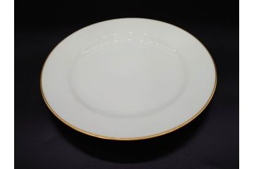 大倉陶園(OKURA、OAC)　オールド大倉　ゴールドライン　約20cm　洗練されたデザインが美しいプレート6枚セット(中皿、洋食器、白磁、金彩)(R-076905)
