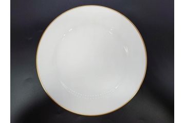 大倉陶園(OKURA、OAC)　オールド大倉　ゴールドライン　約20cm　洗練されたデザインが美しいプレート6枚セット(中皿、洋食器、白磁、金彩)(R-076905)