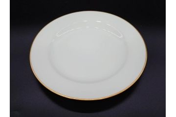 大倉陶園(OKURA、OAC)　オールド大倉　ゴールドライン　約20cm　洗練されたデザインが美しいプレート6枚セット(中皿、洋食器、白磁、金彩)(R-076905)