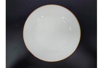 大倉陶園(OKURA、OAC)　オールド大倉　ゴールドライン　約20cm　洗練されたデザインが美しいプレート6枚セット(中皿、洋食器、白磁、金彩)(R-076905)