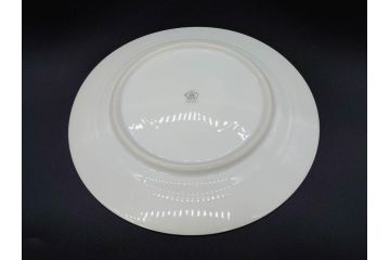 大倉陶園(OKURA、OAC)　オールド大倉　ゴールドライン　約20cm　洗練されたデザインが美しいプレート6枚セット(中皿、洋食器、白磁、金彩)(R-076905)