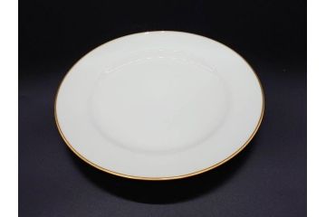大倉陶園(OKURA、OAC)　オールド大倉　ゴールドライン　約20cm　洗練されたデザインが美しいプレート6枚セット(中皿、洋食器、白磁、金彩)(R-076905)