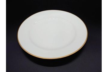 大倉陶園(OKURA、OAC)　オールド大倉　ゴールドライン　約20cm　洗練されたデザインが美しいプレート6枚セット(中皿、洋食器、白磁、金彩)(R-076905)