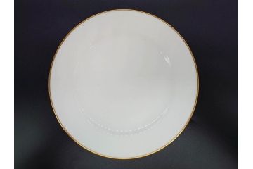 大倉陶園(OKURA、OAC)　オールド大倉　ゴールドライン　約20cm　洗練されたデザインが美しいプレート6枚セット(中皿、洋食器、白磁、金彩)(R-076905)